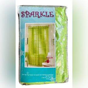 Vintage Lime Green Sparkle Curtain Panel New with Tags